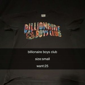 black billionaire boys club shirt size Small
